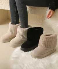 ムートンブーツ 厚底 裏起毛ブーツ 冬靴_3