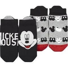 アディダス(adidas) ミッキーマウス 2足組ソックス 14-16cm BDR31 AI5240 ブラック/ミディアムグレイヘザー/ホワイト/ビビ