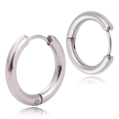 【幅3×内径10mm 色：シルバー 1ペア】[Adelina Style] フープピアス 人気 つけっぱなし リングピアス メンズ レディース サージカルステンレス 金属アレルギー対応 イヤリング 男女 両耳 プレゼント