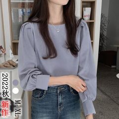 ブラウス レディース オフィス 長袖ブラウス バルーン袖  フェミニン 無地 おしゃれ きれいめ カジュアル オフィスウェア 通勤 上品 入園式 卒園式 入学式 卒業式 xzdsjow