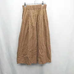 ◇ Θ Samansa Mos2 サマンサ モスモス プリーツ ウエストゴム ロング丈 フレア スカート サイズF ブラウン レディース E  【1410290029138】
