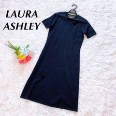 J532/未使用 LAURA ASHLEY オープンカラーニットポロシャツ 花柄 
