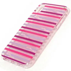 【新品 未使用】Kate spade ケイトスペード アウトレット リップス ウィズ ストライプス クリア リキッド グリッター  iPhone XS / X ケース  WIRU1249 922