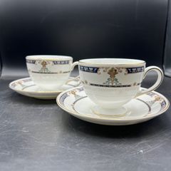 ★希少　２客セット　ウェッジウッド　ハイグローブ　カップ&ソーサー　黒壺