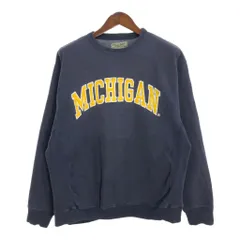 STEVE&BARRYS スティーブ&ベリーズ MICHIGAN ミシガン カレッジ スウェット ネイビー (メンズ L) 中古 古着 R2774のサムネイル