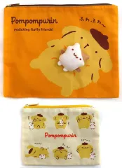 【中古】バッグ ポムポムプリン＆マフィン プリンとマフィンなかよしタイムデザインシリーズ フラットポーチ2個セット 「サンリオキャラクターズ」