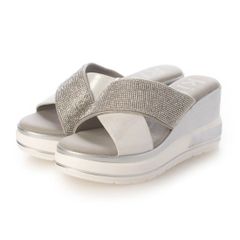 kitson キラキラ クロスベルト 厚底サンダル （SILVER）