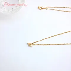 ＊イニシャルモチーフ＊【N】のゴールドネックレス＊14kgf.14金コーティング＊