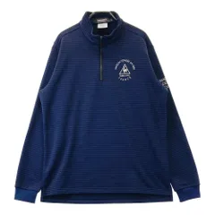 サイズ：LL LE COQ GOLF ルコックゴルフ  裏起毛 ハーフジップ 長袖Tシャツ ボーダー柄 ネイビー系 [240101450640] ゴルフウェア メンズ ストスト
