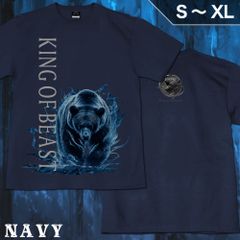 GENJU キッズ～S、M、L、XLサイズ 熊 ベア アニマル メンズ クール かっこいい Tシャツ 半袖 King of Beast
