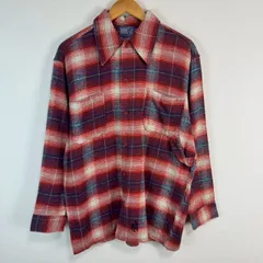 MK'J ミチココシノジュニア ネルシャツ チェック柄 総柄 ワンポイントロゴ ロゴ刺繍 長袖 レッド Lサイズ メンズ 古着 ストリート アメカジ グランジ カジュアル オーバーサイズ ゆるダボ