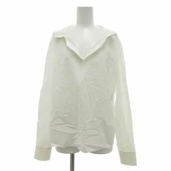 サルヴァトーレフェラガモ Salvatore Ferragamo チュニックブラウス オープンカラーシャツ 長袖 無地 40 L 白 ホワイト /JS ■GY09のサムネイル