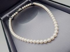 最高品質　あこや真珠ピンクホワイト　ネックレス　43ｃｍ素材証明付