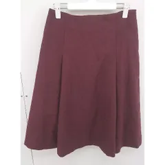 ◇ MACKINTOSH PHILOSOPHY サイドジップ 膝下丈 フレア スカート サイズ36 ボルドー系 レディース  【1204270000435】