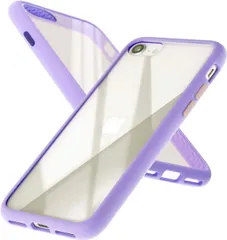 I448385　campino iPhone SE 3 第3世代 第2世代 iPhone 8 / 7 ケース アンチショック 耐衝撃 スリム 薄型 レンズ保護 ラベンダー パープル クリア 紫