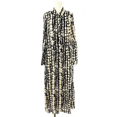 ザラ ZARA 総柄 シャツワンピース マキシ ロング XS 黒 ブラック 白 ホワイト /AT ■OS