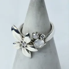 【研磨済】4℃ フラワー リング シルバー925 9号 美品 ヨンドシー 指輪