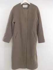 ■ NATURAL BEAUTY BASIC ノーカラー 長袖 コート サイズS ベージュ系 ブラウン系 レディース P  【中古】 【1207070003408】