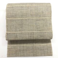 少し訳あり］麻 絽 名古屋帯 無地 生成色 単衣〜盛夏に【新品、未使用