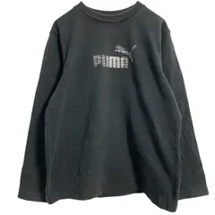 PUMA ロゴスウェット トレーナー キッズ XL ブラック プーマ スポーツ プルオーバー 裏起毛 古着卸 アメリカ仕入 a612-7596