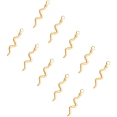 【人気商品】ヘビ チャーム カン付き 304ステンレス チャーム 28mm スネーク 蛇 へびチャーム 動物チャーム 可愛い 約10個 ゴールデン メタルチャーム 金属チャーム 金属パーツ ネックレスパーツ [UNICRAFTALE] ジュエリー作り ネックレ