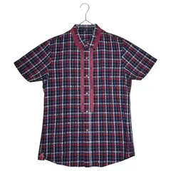 MARITHE FRANCOIS GIRBAUD(マリテフランソワジルボー) 00's Press Check Short Sleeve Shirt 00年代 プレス チェック 半袖 シャツ M6-5351 M ネイビー×レッドのサムネイル