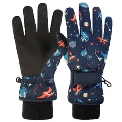 JEELAD キッズ スキーグローブ スノーグローブ 防水 防風 防寒手袋 冬グローブ 雪用手袋 紛失防止 子供向き 男の子 女の子 雪合戦 通学 アウトドア 耐磨耗