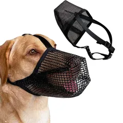 【人気商品】ペットグッズ マウスカバー 大型犬用 中型犬 (ブラック 小型犬 犬用口輪 傷舐め防止 拾い食い防止 家具噛み防止 噛み付き防止 L) 無駄吠え防止 メッシュ 通気 犬用マズル 口輪 犬