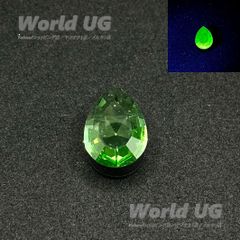 ウランガラス ルース ペアドロップ 緑 18mm(薄) 1粒