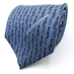 シャルル・ジョルダン ブランド ネクタイ シルク 総柄 メンズ ネイビー CHARLES JOURDAN 【中古】