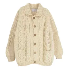 INVERALLAN インバーアラン 茶タグ 3A LUMBER CARDIGAN ランバー カーディガン ケーブル ニット オフホワイト系 サイズ表記無【中古】のサムネイル