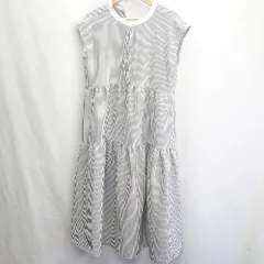 ◇ ⊂ classicalelf クラシカルエルフ ストライプ柄 ロング丈 ワンピース サイズM グレー ホワイト レディース E  【1410290018064】