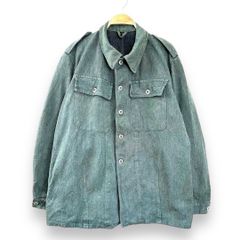 【フォロワー様クーポン配布中！】 50s 60s スイス軍 Swiss army グリーンデニムジャケット 初期型 前期型 メタルボタン ワークジャケット ユーロミリタリー vintage ヴィンテージ  ビンテージ 60年代 50年代 【S180】