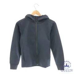 ☆美品☆ UNIQLO ユニクロ トップス トレーナー ジャージ リブ フルジップ フーディ 長袖 レディース ネイビー 150 901-11587 送料無料 古着