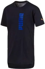 【Lサイズのみ】 PUMA(プーマ) メンズ エナジー トレンド グラフィック Tシャツ スポーツカジュアルウェア 半袖Tシャツ アクティブウェア 吸汗速乾 DRY CELL　ブラック×ソーダライト ブルー 517574-06-M