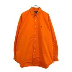 RALPH LAUREN ラルフローレン ボタンダウン BLAKE 長袖シャツ オレンジ(メンズ XL)中古 古着 V1995
