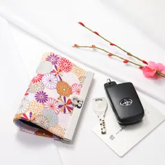 【kik】スマートキー対応 直線口金のキーケース 和柄 菊 受注生産 14日以内に発送