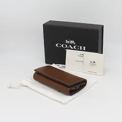 箱/袋付 良品 コーチ ブラウンレザー 4連 キーリング付 メンズ キーケース 2000000 NSK OMI