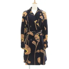 美品 ポールスミス ブラック 黒タグ デイジー 花柄 ベロア素材 チェスター トレンチコート 40 レディース