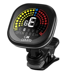 ギターチューナー 充電式 ギター/ベース用 クリップチューナー LEKATO スナップオンLED カラーディスプレイ 日常の練習に最適