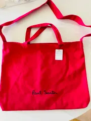 新品/送料無料 PAUL SMITH(ポール・スミス) ロゴ クロス トートバッグ キャンバスバッグ エコバッグ 赤