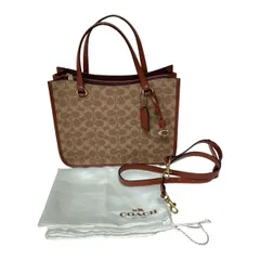 ◎◎COACH コーチ タイラー キャリーオール 28 シグネチャー キャンバス ハンドバッグ C3889 ブラウン
