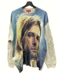 シュプリーム SUPREME 23SS Kurt Cobain Sweater カート コバーン セーター ニット Nirvana ニルヴァーナ 白 セーター 総柄 ホワイト XLサイズ 104MT-605のサムネイル