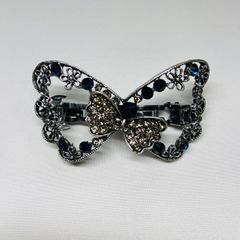 ヘアクリップ ヘアアクセサリー バレッタ リボン レッド