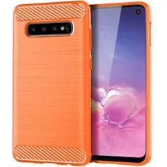 Galaxy S10 ケース SC-03L SCV41 ギャラクシーs10 カーボン調 薄型 耐衝撃 ソフト ケース 【Color】 レッドのサムネイル