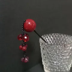 【海】本珊瑚　赤珊瑚　かんざし　簪　重量約１２．５ｇ 花しおり 髪飾り 簪 珊瑚下がりかんざし（金 2804-1/1019-010