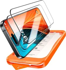 「Just One Pull・宇宙航空材料」TORRAS iPhone15ProMax 専用 ガラスフィルム 全面保護 強化極細黒縁 9H越え 貼り付け簡単 さらさら 気泡レス 2枚セット 6.7インチ アイフォン15プロマックス 用 フィ