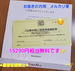 メルカリ便【 スタジオアリス 】 撮影無料券 クーポン オリジナル  