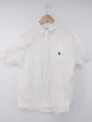 ◇ U.S.POLO ASSN ユーエスポロアッスン ワンポイント刺繍 シンプル 半袖 シャツ サイズＦ ホワイト レディース P  【1307150008481】