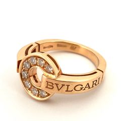 【鑑定済み】正規品 ブルガリ BVLGARI ブルガリブルガリ リング ＃7号 K18PG ダイヤモンド ピンクゴールド サークルモチーフ BB